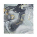 Grey Gold Liquid Marble Print Silk Bandana
