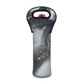 Grey Gold Liquid Marble Print Single Neoprene Wine Tote