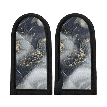 Grey Gold Liquid Marble Print Skillet Handle Cover