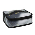 Grey Gold Liquid Marble Print Small Lunch Bag