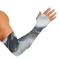Grey Gold Liquid Marble Print Sun Protection Arm Sleeves