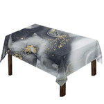 Grey Gold Liquid Marble Print Tablecloth