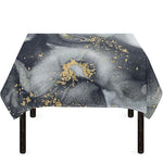 Grey Gold Liquid Marble Print Tablecloth