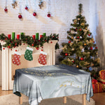 Grey Gold Liquid Marble Print Tablecloth