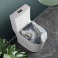 Grey Gold Liquid Marble Print Toilet Lid Cover