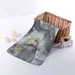 Grey Gold Liquid Marble Print Towel