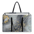 Grey Gold Liquid Marble Print Utility Tote Bag