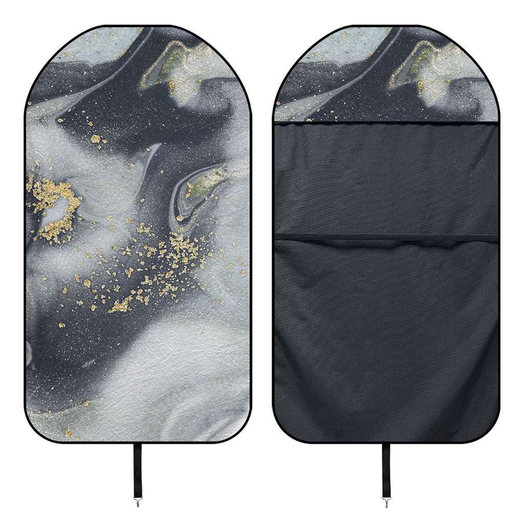 Grey Gold Liquid Marble Print Waterproof Car Seat Cover