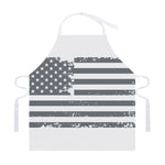 Grey Grunge American Flag Print Adjustable Apron