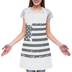 Grey Grunge American Flag Print Adjustable Apron