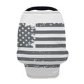 Grey Grunge American Flag Print Baby Seat Cover