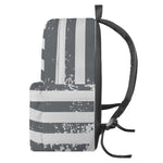 Grey Grunge American Flag Print Backpack