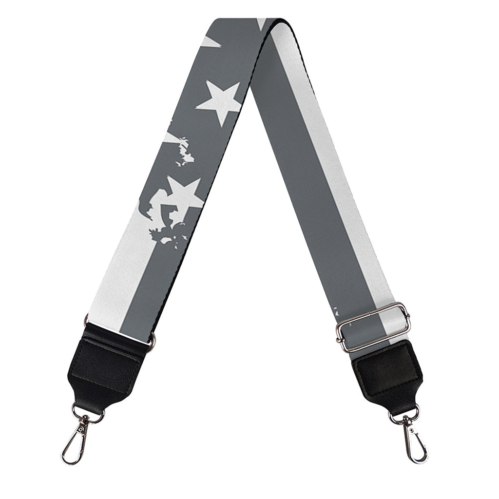 Grey Grunge American Flag Print Bag Strap