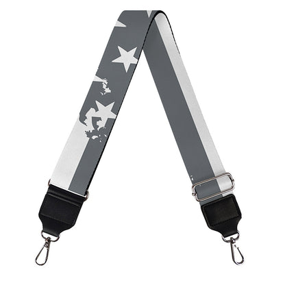 Grey Grunge American Flag Print Bag Strap