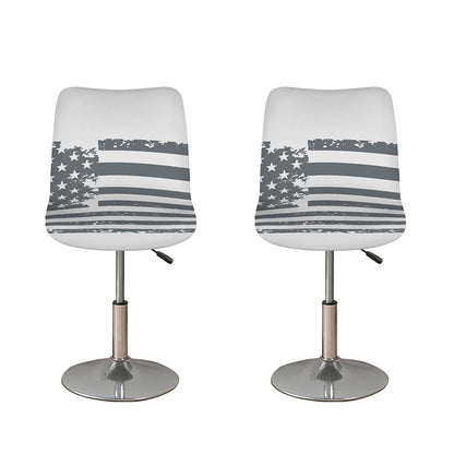 Grey Grunge American Flag Print Bar Stool Covers