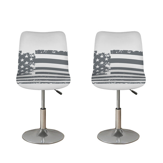 Grey Grunge American Flag Print Bar Stool Covers