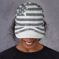 Grey Grunge American Flag Print Baseball Cap