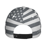 Grey Grunge American Flag Print Baseball Cap