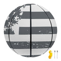 Grey Grunge American Flag Print Basketball
