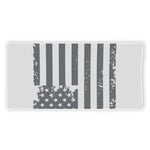 Grey Grunge American Flag Print Beach Towel