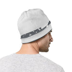 Grey Grunge American Flag Print Beanie