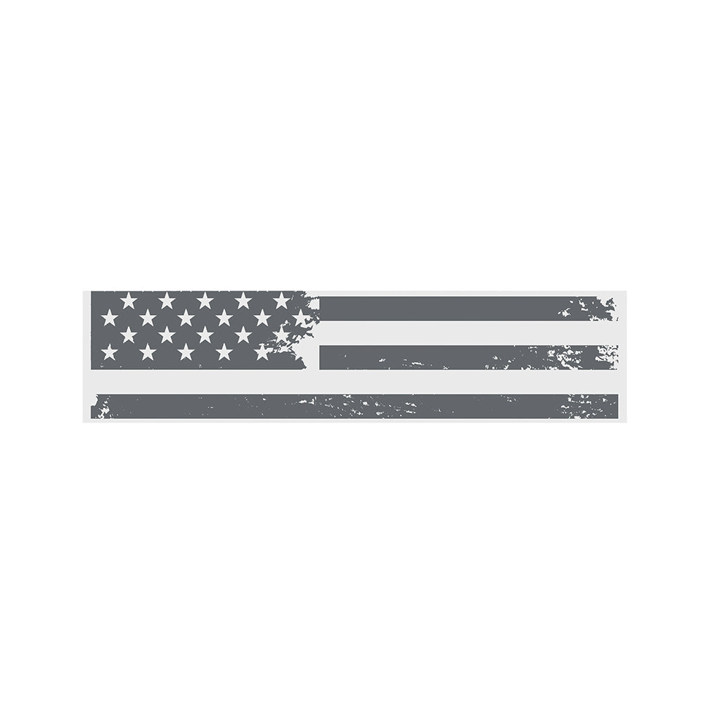 Grey Grunge American Flag Print Bed Runner