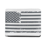 Grey Grunge American Flag Print Bifold Wallet