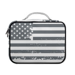 Grey Grunge American Flag Print Briefcase Bible Bag
