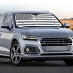 Grey Grunge American Flag Print Car Windshield Sun Shade