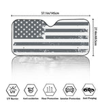 Grey Grunge American Flag Print Car Windshield Sun Shade
