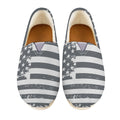 Grey Grunge American Flag Print Casual Shoes