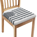 Grey Grunge American Flag Print Chair Cushion Cover