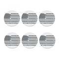 Grey Grunge American Flag Print Coaster Set