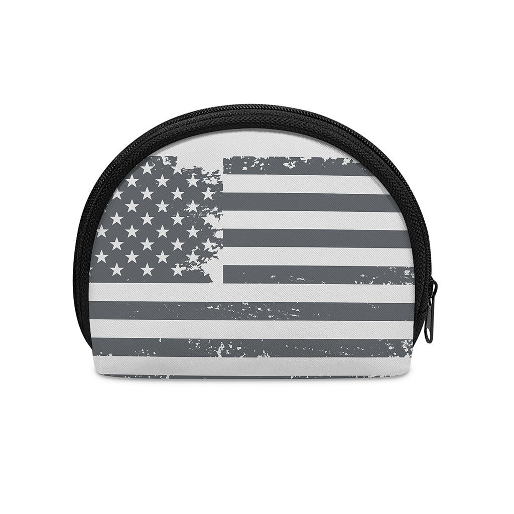 Grey Grunge American Flag Print Coin Purse