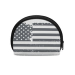 Grey Grunge American Flag Print Coin Purse