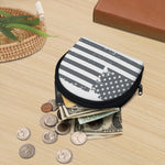 Grey Grunge American Flag Print Coin Purse
