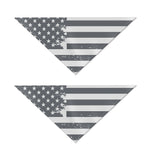 Grey Grunge American Flag Print Dog Bandana