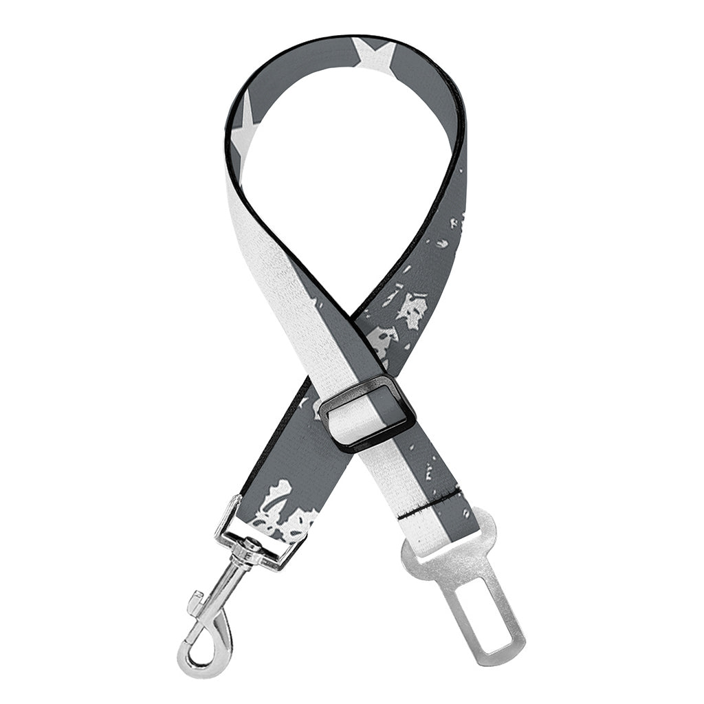 Grey Grunge American Flag Print Dog Seat Belt