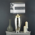 Grey Grunge American Flag Print Drum Lamp Shade