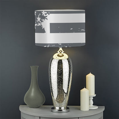 Grey Grunge American Flag Print Drum Lamp Shade