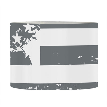 Grey Grunge American Flag Print Drum Lamp Shade