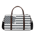 Grey Grunge American Flag Print Duffel Bag