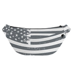 Grey Grunge American Flag Print Fanny Pack