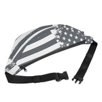 Grey Grunge American Flag Print Fanny Pack