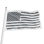 Grey Grunge American Flag Print Flag