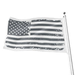 Grey Grunge American Flag Print Flag