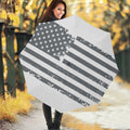 Grey Grunge American Flag Print Foldable Umbrella
