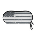 Grey Grunge American Flag Print Glasses Case