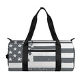 Grey Grunge American Flag Print Gym Bag