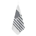 Grey Grunge American Flag Print Hand Towel